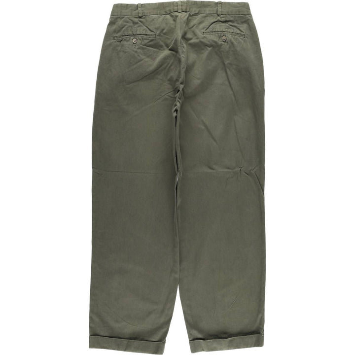 Ralph Lauren POLO by Ralph Lauren Two-pleat Chino Pants for Men, W34 equivalent cotton Khaki type Vintage Second Hand