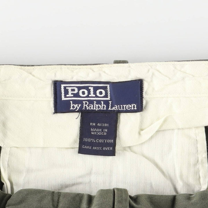Ralph Lauren POLO by Ralph Lauren Two-pleat Chino Pants for Men, W34 equivalent cotton Khaki type Vintage Second Hand