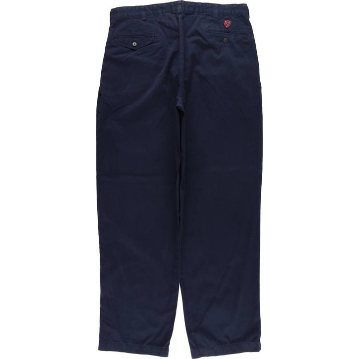 Vintage Ralph Lauren POLO GOLF two-pleat chino pants, made in the USA, men's size W35. cotton navy blue type Vintage Second Hand