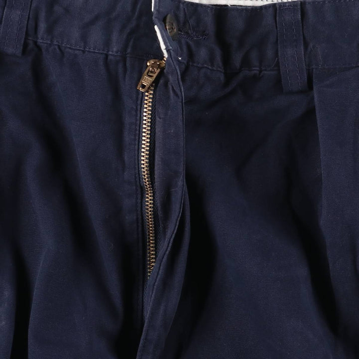 Vintage Ralph Lauren POLO GOLF two-pleat chino pants, made in the USA, men's size W35. cotton navy blue type Vintage Second Hand