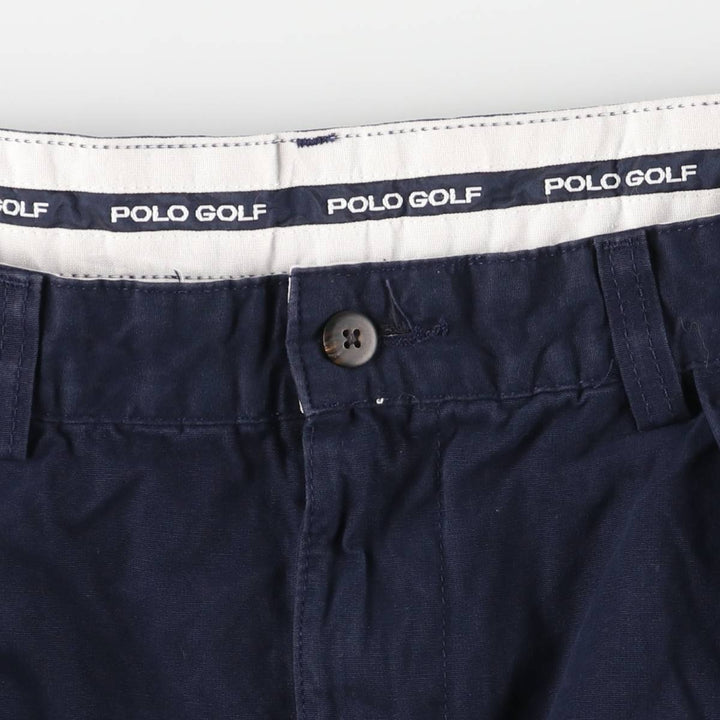 Vintage Ralph Lauren POLO GOLF two-pleat chino pants, made in the USA, men's size W35. cotton navy blue type Vintage Second Hand