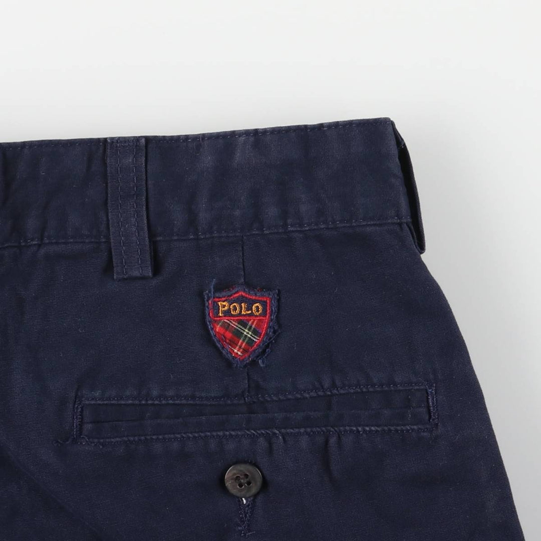 Vintage Ralph Lauren POLO GOLF two-pleat chino pants, made in the USA, men's size W35. cotton navy blue type Vintage Second Hand