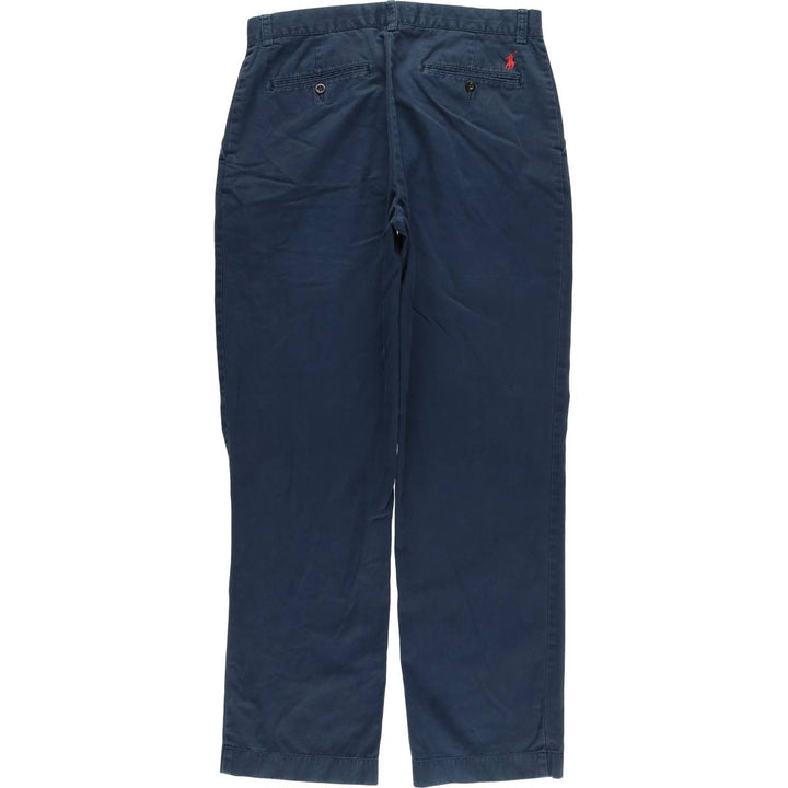 Ralph Lauren POLO by Ralph Lauren SUFFIELD PANT Two-pleat Chino Pants Men's Size W32 cotton navy blue type Vintage Second Hand