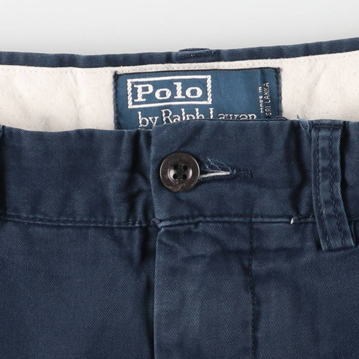 Ralph Lauren POLO by Ralph Lauren SUFFIELD PANT Two-pleat Chino Pants Men's Size W32 cotton navy blue type Vintage Second Hand