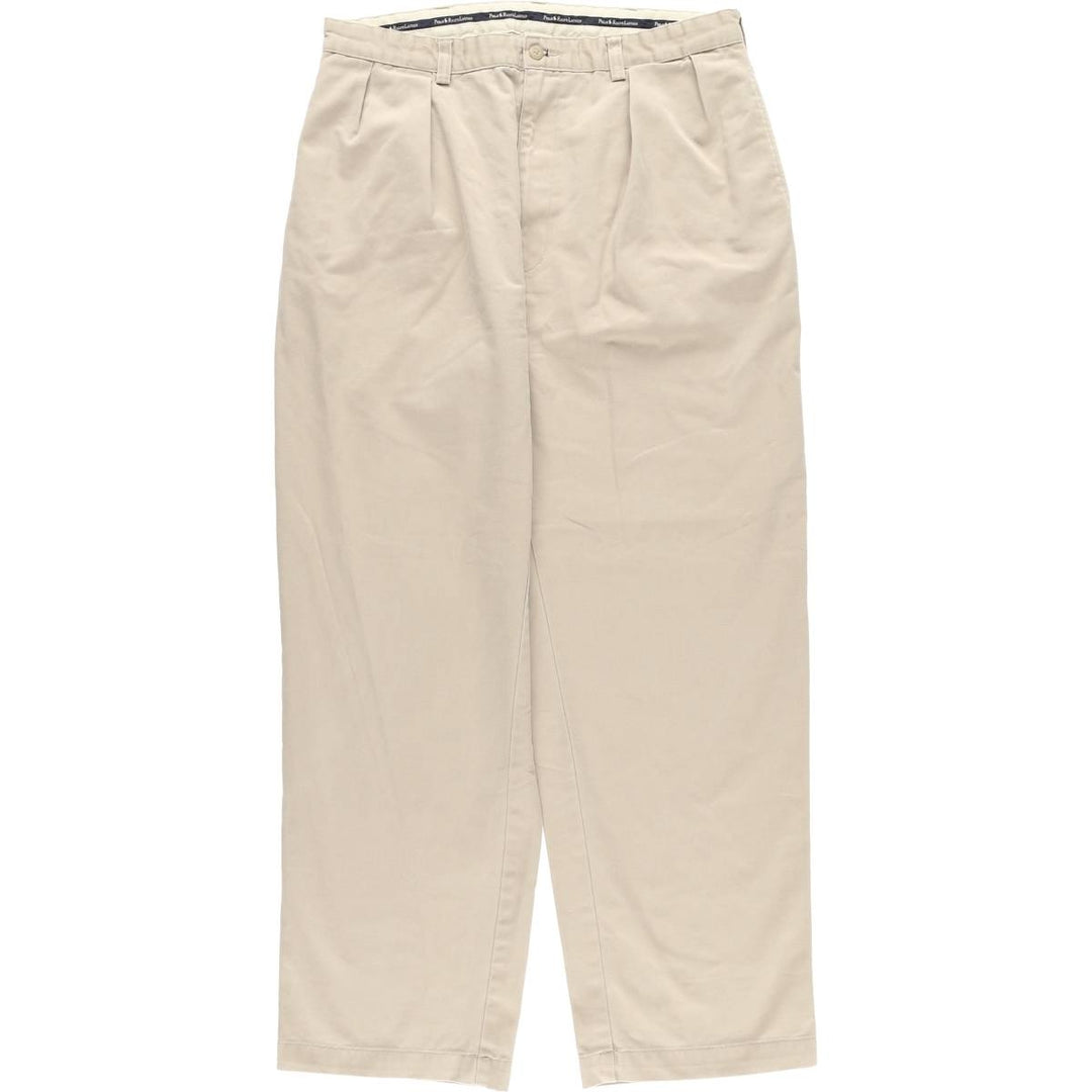 Ralph Lauren Polo Ralph Lauren Two-pleat Chino Pants for Men, W34 equivalent cotton Beige type Vintage Second Hand