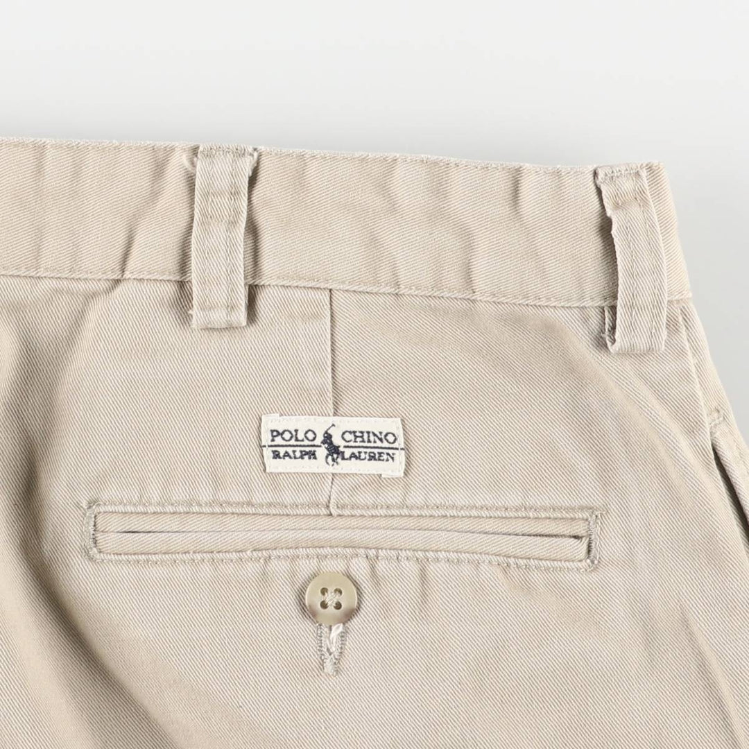Ralph Lauren Polo Ralph Lauren Two-pleat Chino Pants for Men, W34 equivalent cotton Beige type Vintage Second Hand