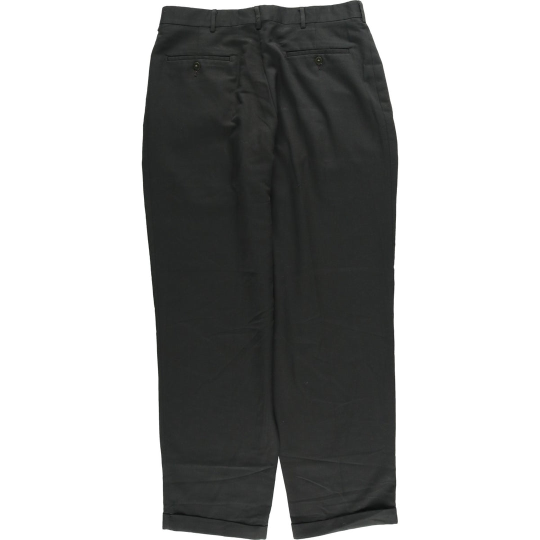 SAVANE Two-pleat Slacks, Men's, Size W34 polyester Charcoal Vintage Second Hand