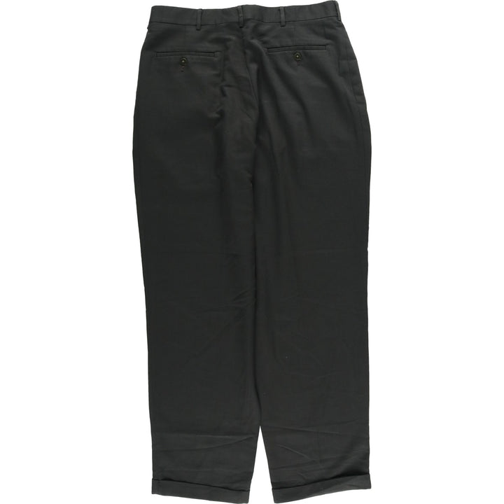 SAVANE Two-pleat Slacks, Men's, Size W34 polyester Charcoal Vintage Second Hand