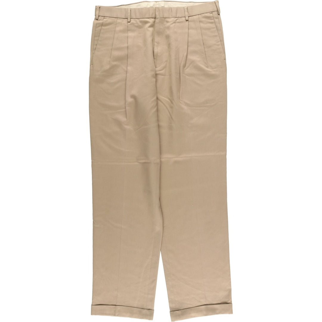 Dockers Two-pleat Slacks, Men's, Size W35 Viscose Khaki type beige Vintage Second Hand