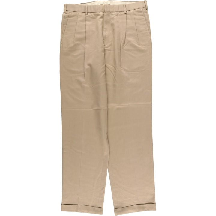Dockers Two-pleat Slacks, Men's, Size W35 Viscose Khaki type beige Vintage Second Hand
