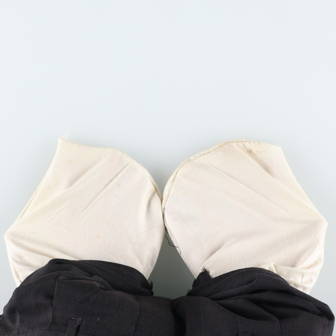 Stripe Pattern Two-pleat Slacks Pants for Men (W34 equivalent) unclear black type Vintage Second Hand