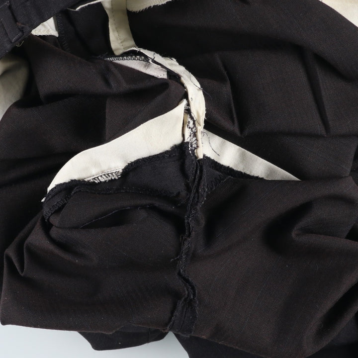 Stripe Pattern Two-pleat Slacks Pants for Men (W34 equivalent) unclear black type Vintage Second Hand