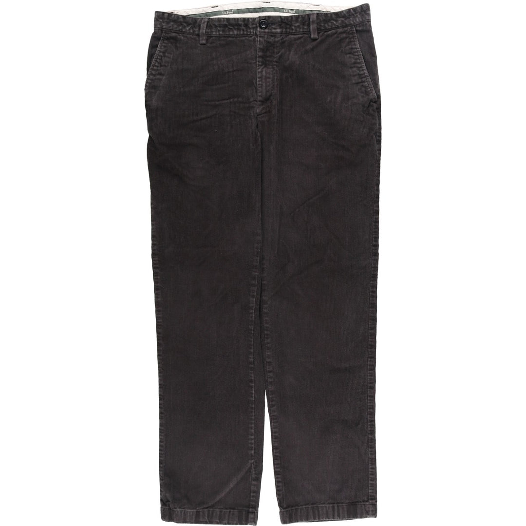 90s-00'S Vintage LLBean Classic Fit Corduroy Pants, Men's, Size 36 cotton Charcoal Vintage Second Hand