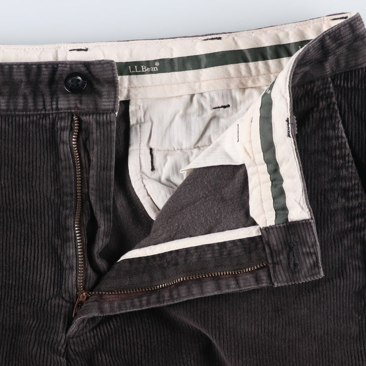 90s-00'S Vintage LLBean Classic Fit Corduroy Pants, Men's, Size 36 cotton Charcoal Vintage Second Hand