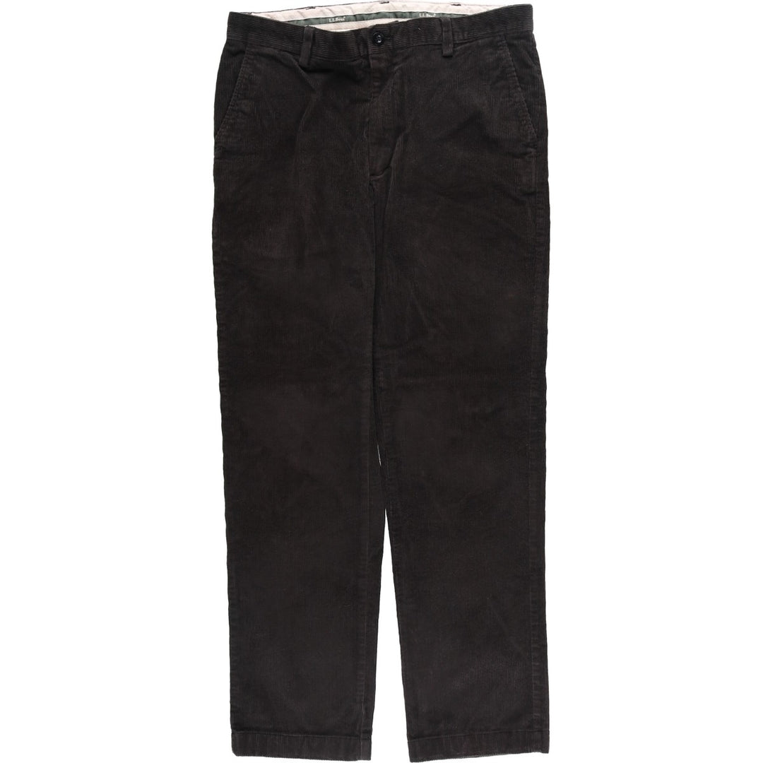 90s-00'S Vintage LLBean Classic Fit Corduroy Pants, Men's, Size 36 Organic cotton Charcoal Vintage Second Hand
