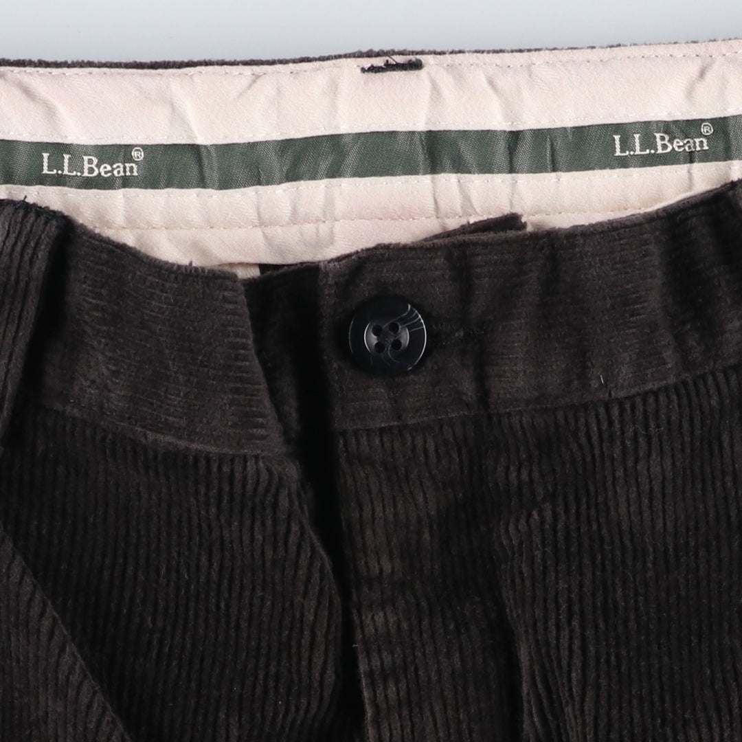 90s-00'S Vintage LLBean Classic Fit Corduroy Pants, Men's, Size 36 Organic cotton Charcoal Vintage Second Hand