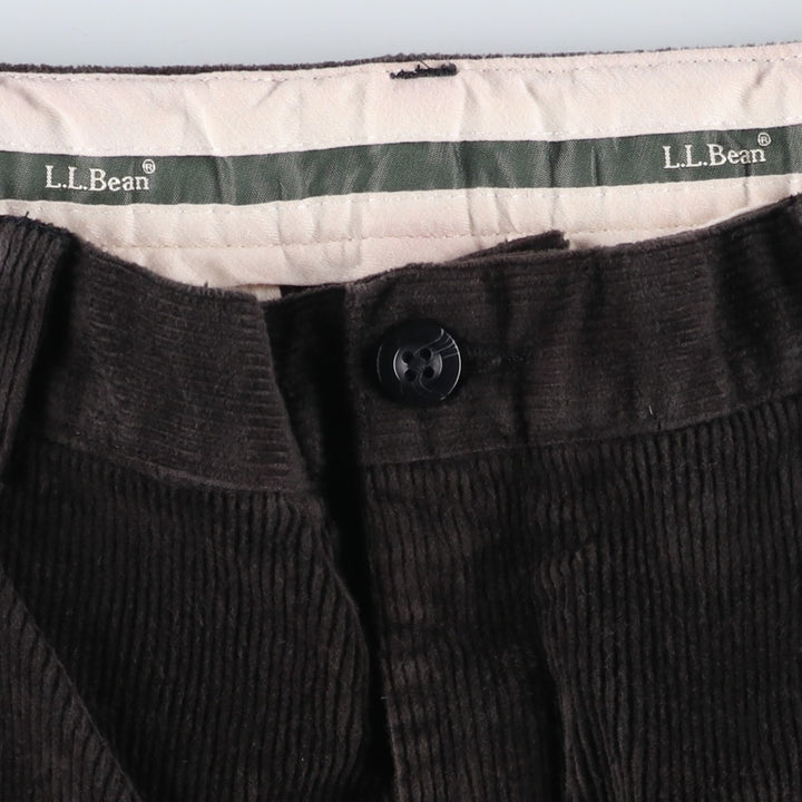 90s-00'S Vintage LLBean Classic Fit Corduroy Pants, Men's, Size 36 Organic cotton Charcoal Vintage Second Hand
