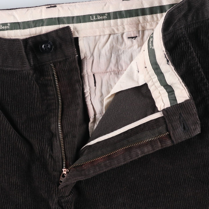 90s-00'S Vintage LLBean Classic Fit Corduroy Pants, Men's, Size 36 Organic cotton Charcoal Vintage Second Hand