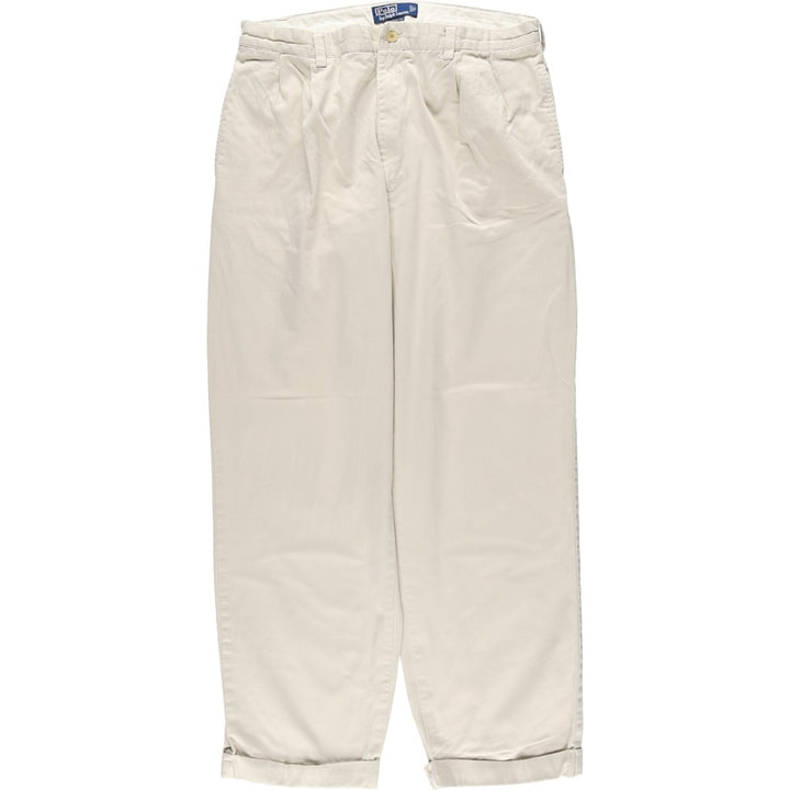 Ralph Lauren POLO by Ralph Lauren HAMMOND PANT, two-pleat chino pants, men's w35 equivalent cotton Beige type Vintage Second Hand