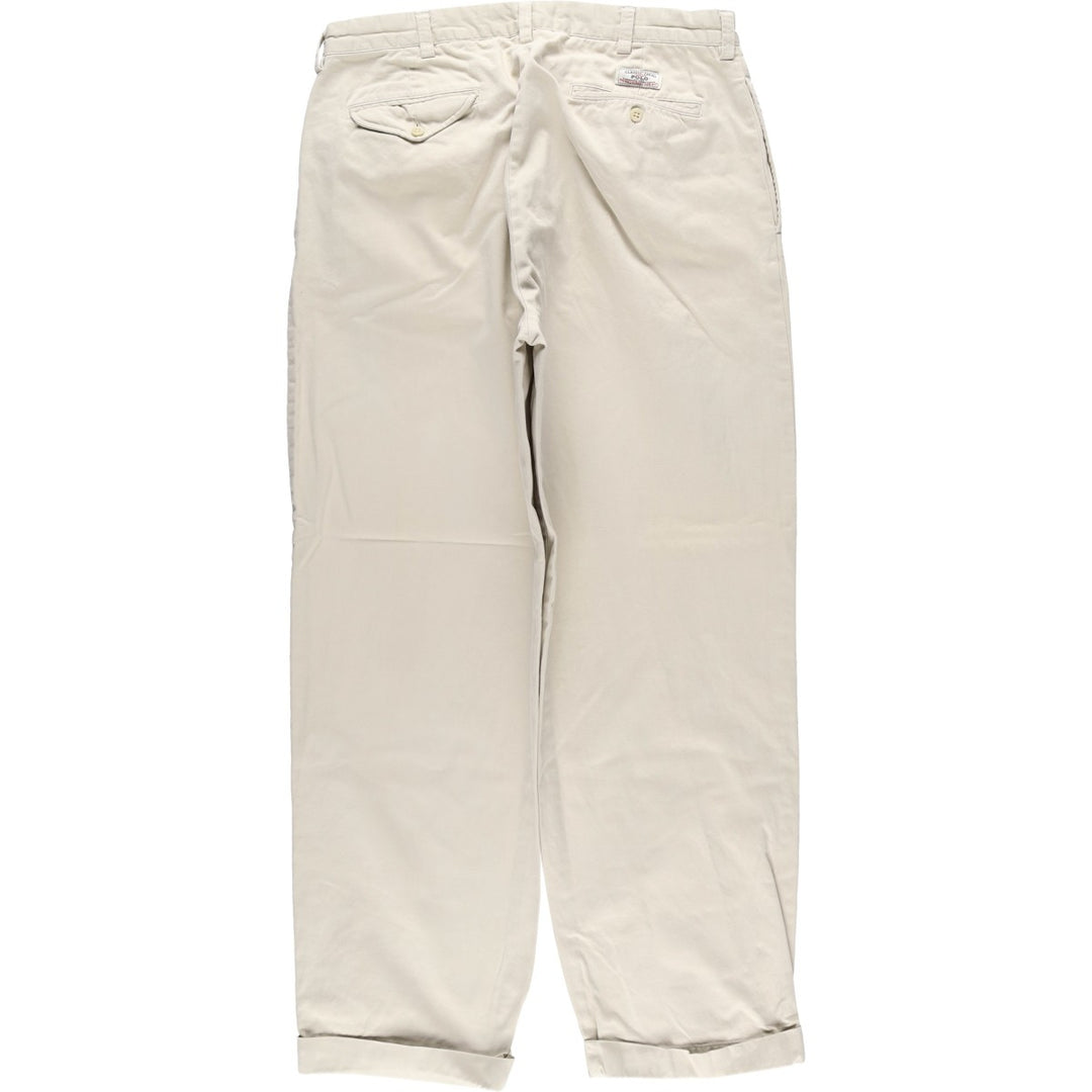 Ralph Lauren POLO by Ralph Lauren HAMMOND PANT, two-pleat chino pants, men's w35 equivalent cotton Beige type Vintage Second Hand