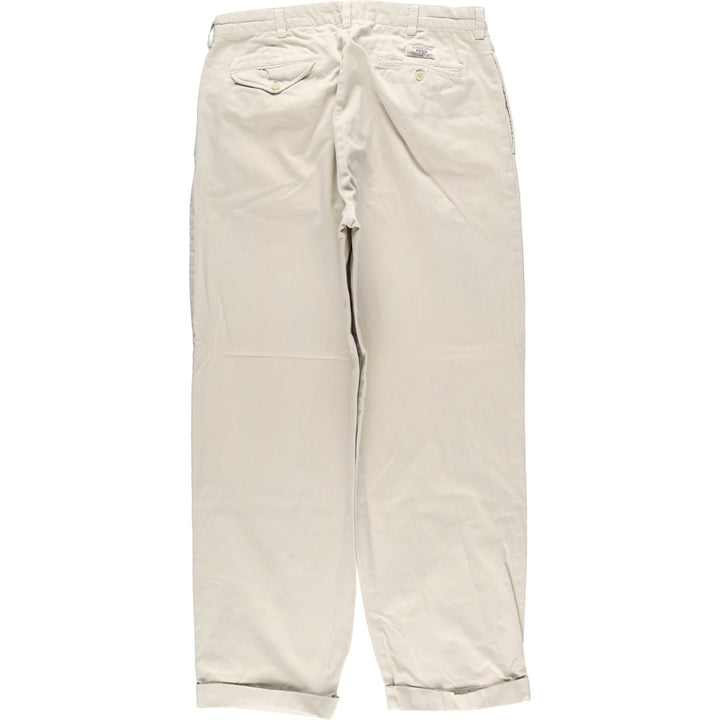 Ralph Lauren POLO by Ralph Lauren HAMMOND PANT, two-pleat chino pants, men's w35 equivalent cotton Beige type Vintage Second Hand