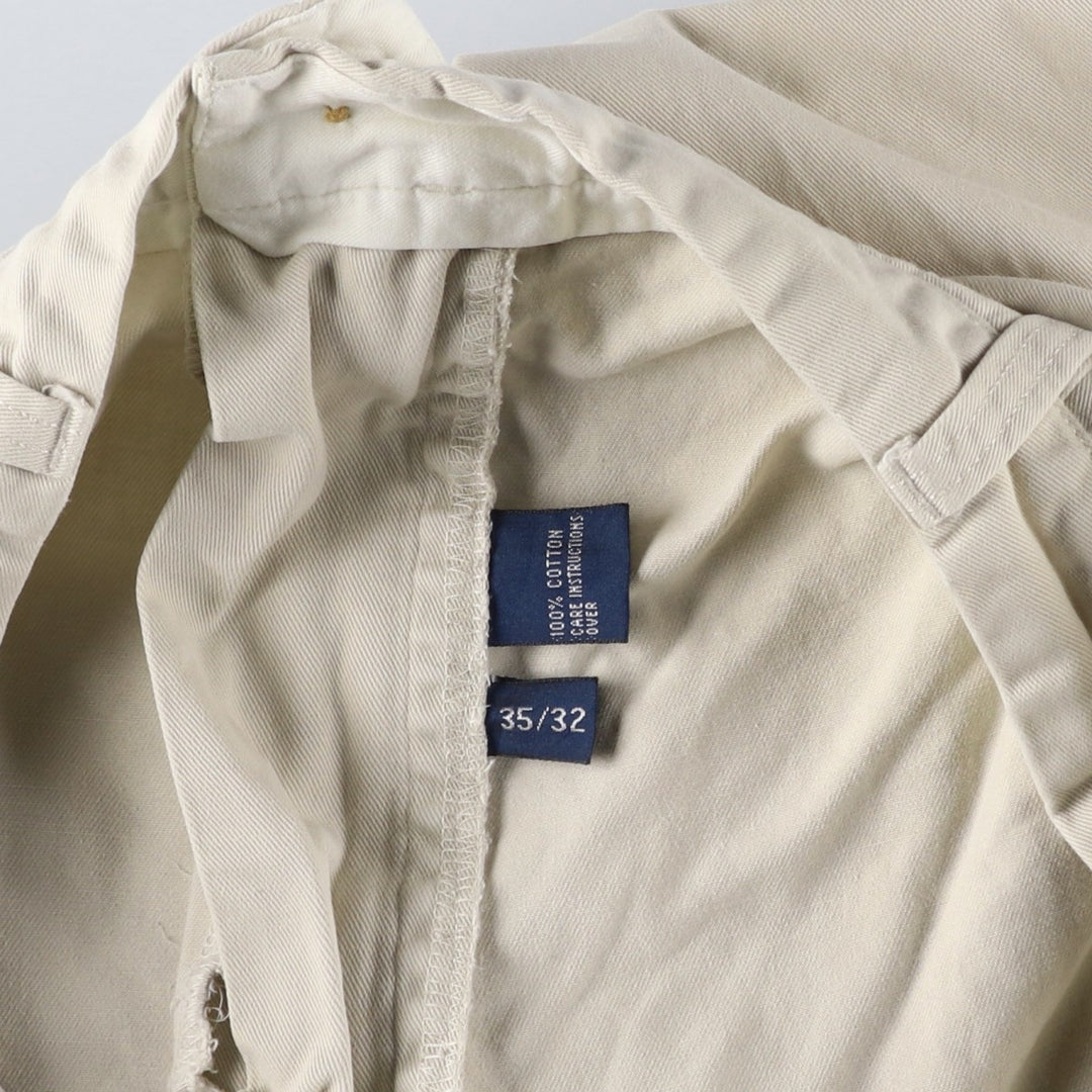 Ralph Lauren POLO by Ralph Lauren HAMMOND PANT, two-pleat chino pants, men's w35 equivalent cotton Beige type Vintage Second Hand