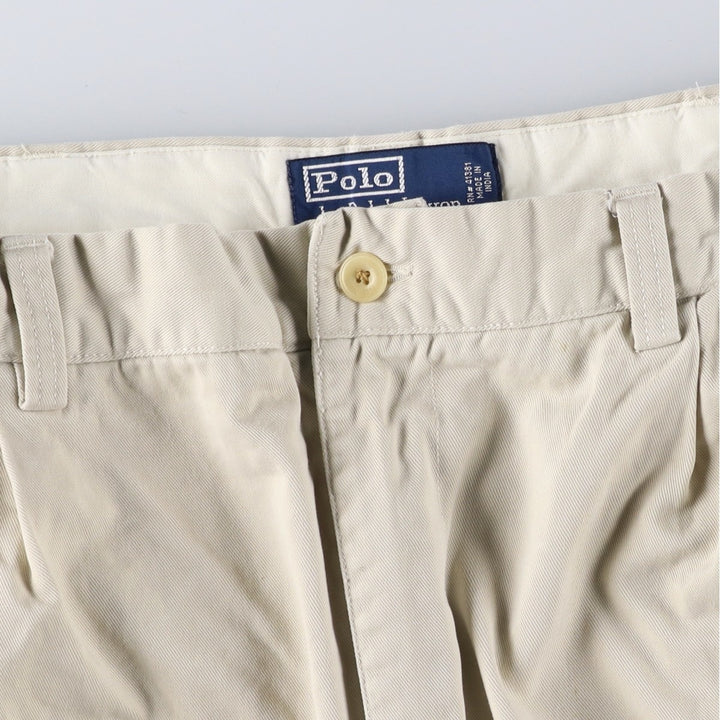 Ralph Lauren POLO by Ralph Lauren HAMMOND PANT, two-pleat chino pants, men's w35 equivalent cotton Beige type Vintage Second Hand