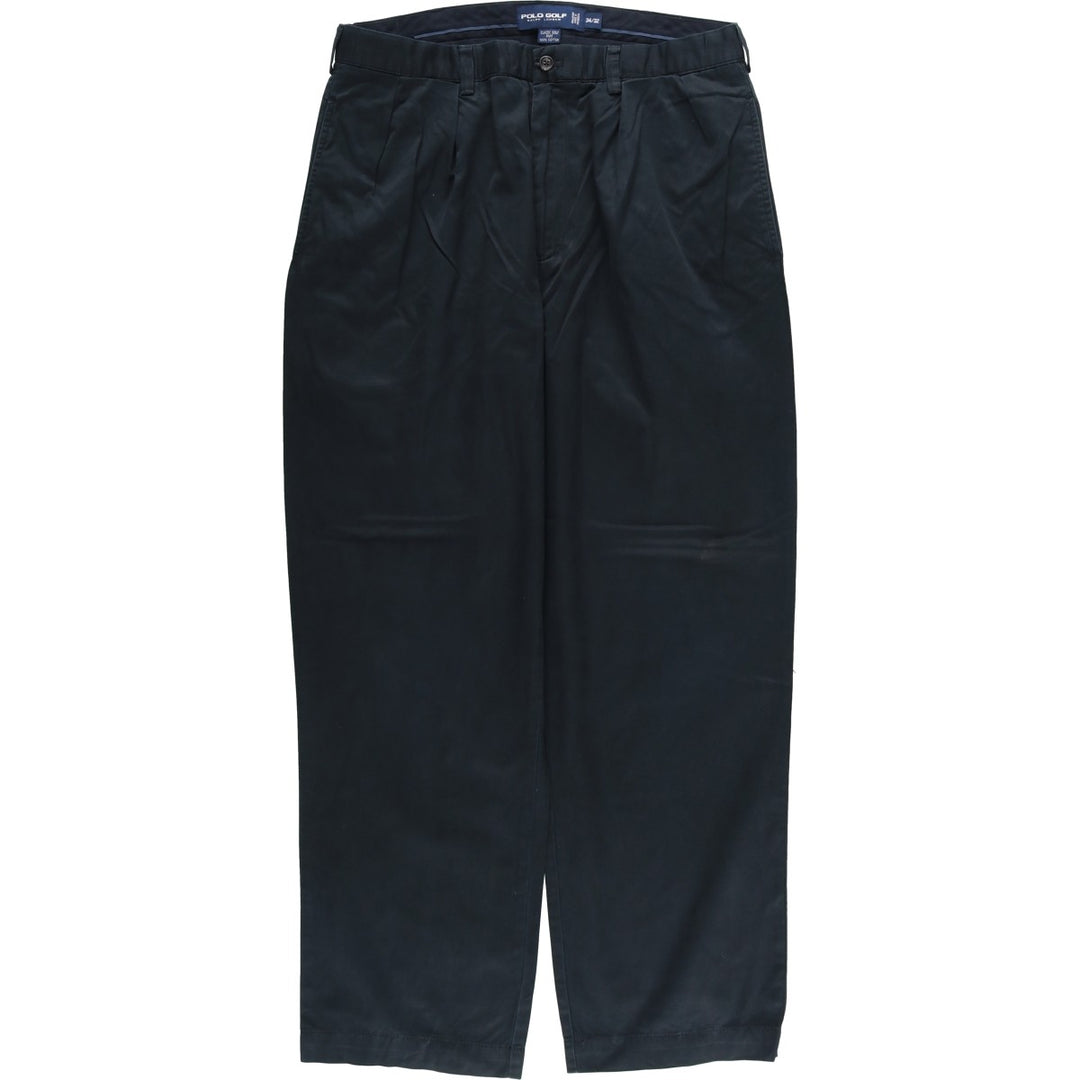 Ralph Lauren POLO GOLF Classic Golf Pant, two-pleat chino pants, men's size W34. cotton black type Vintage Second Hand
