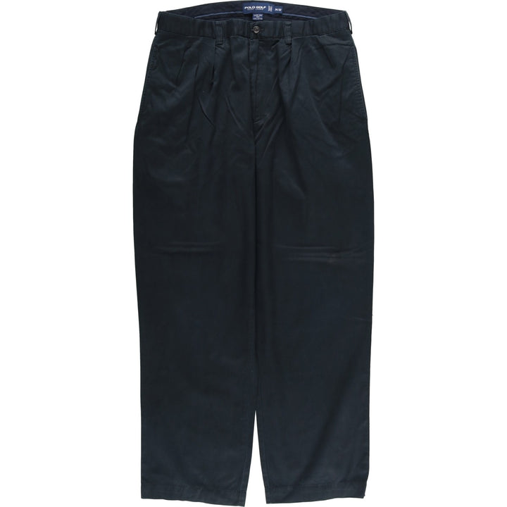 Ralph Lauren POLO GOLF Classic Golf Pant, two-pleat chino pants, men's size W34. cotton black type Vintage Second Hand