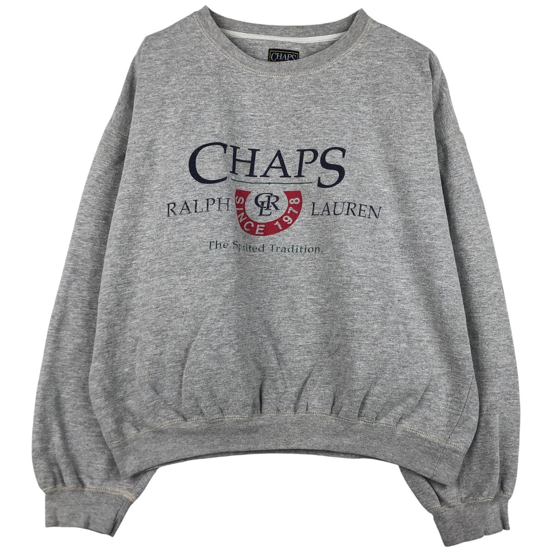 Ralph Lauren CHAPS logo sweatshirt, men's size XL cotton gray type Vintage Second Hand
