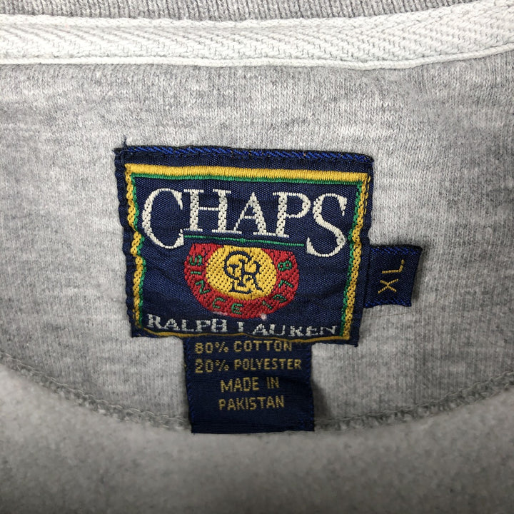 Ralph Lauren CHAPS logo sweatshirt, men's size XL cotton gray type Vintage Second Hand