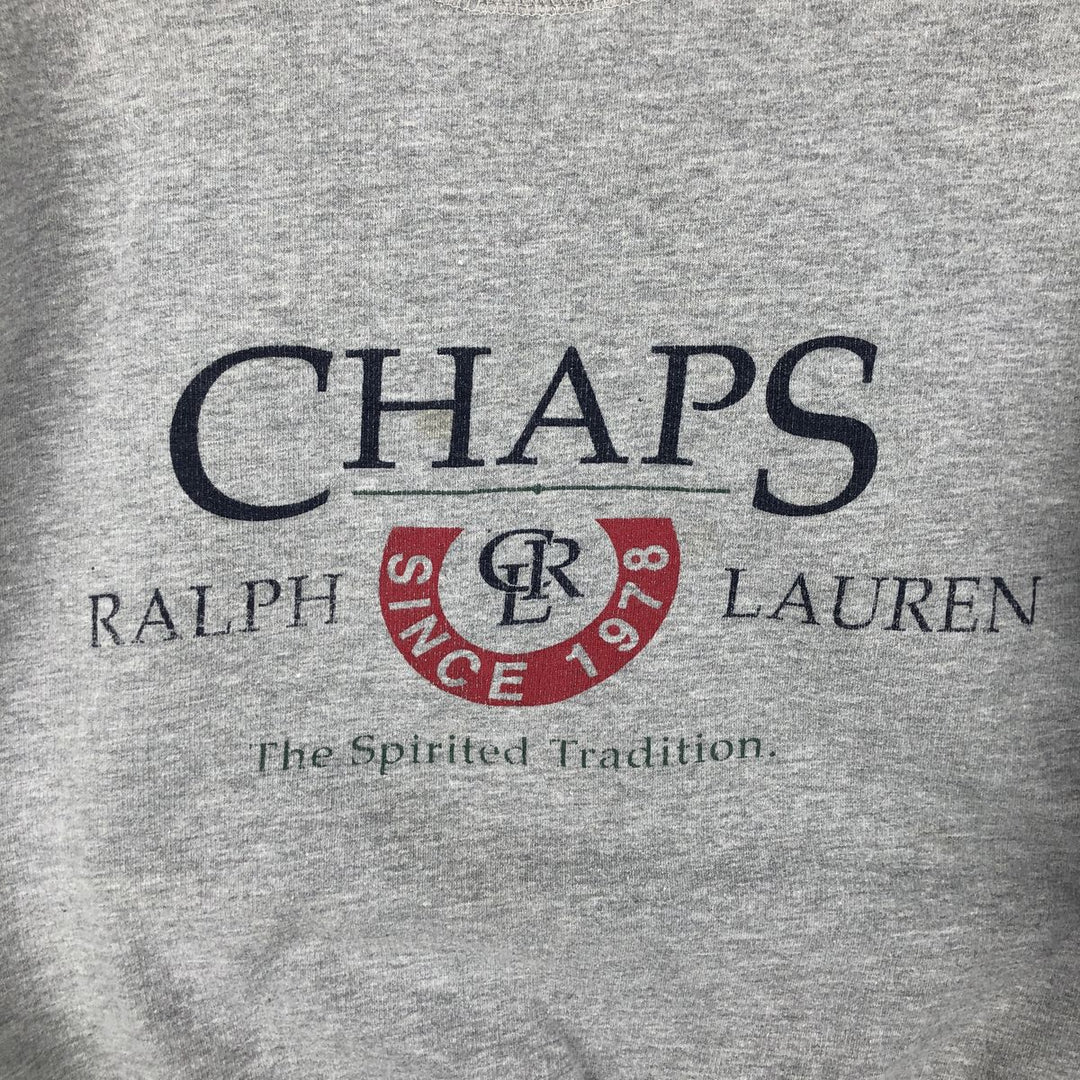 Ralph Lauren CHAPS logo sweatshirt, men's size XL cotton gray type Vintage Second Hand