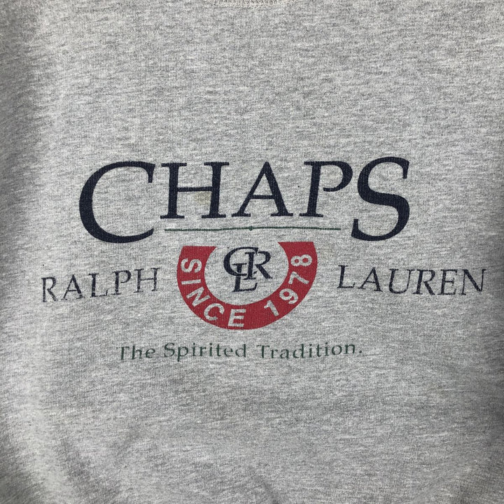 Ralph Lauren CHAPS logo sweatshirt, men's size XL cotton gray type Vintage Second Hand