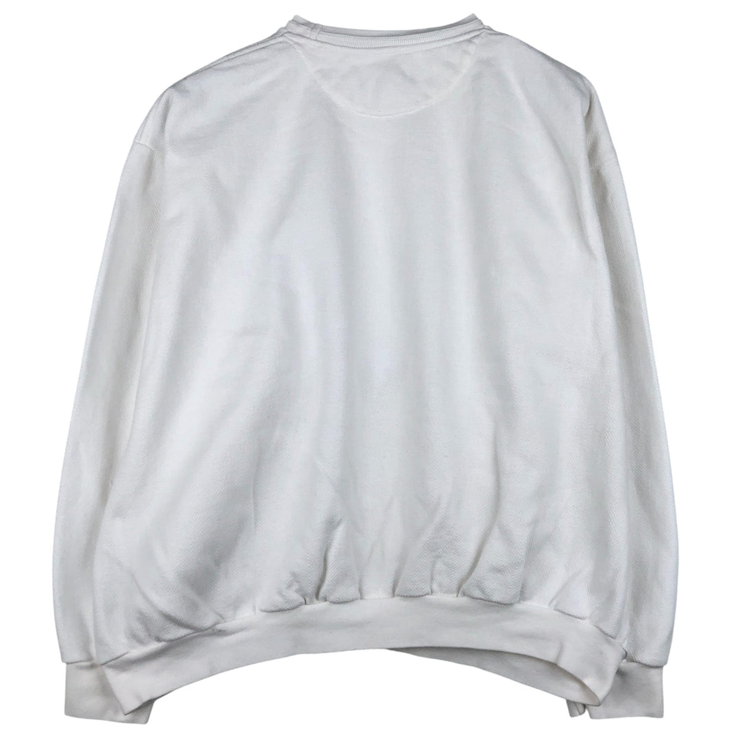Ralph Lauren CHAPS Herringbone One-Point Logo Sweatshirt, Men's XL cotton pale white type Vintage Second Hand