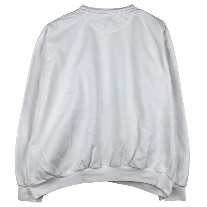 Ralph Lauren CHAPS Herringbone One-Point Logo Sweatshirt, Men's XL cotton pale white type Vintage Second Hand