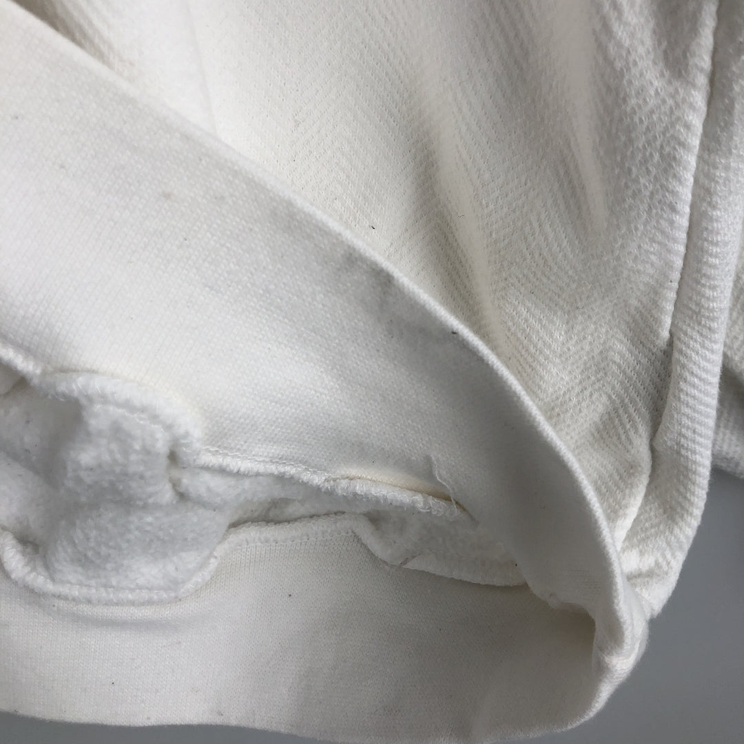 Ralph Lauren CHAPS Herringbone One-Point Logo Sweatshirt, Men's XL cotton pale white type Vintage Second Hand