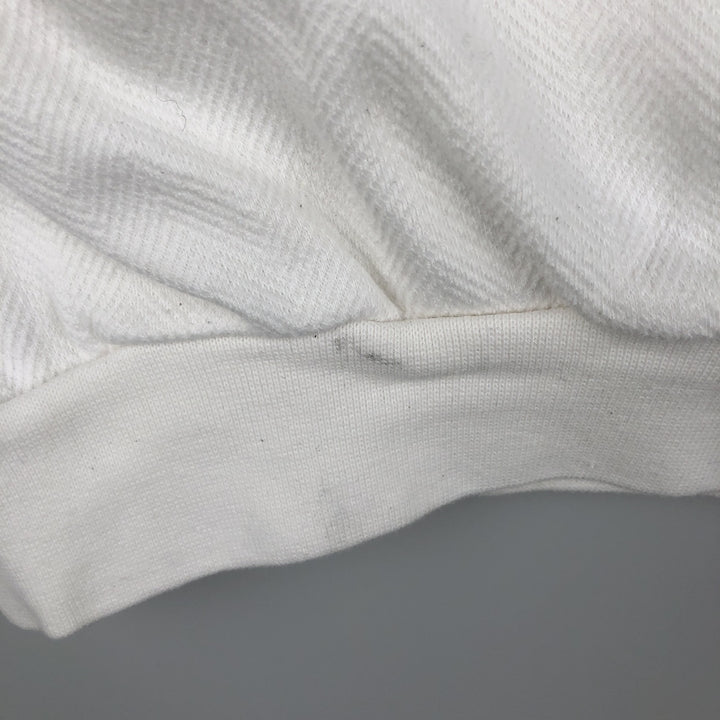 Ralph Lauren CHAPS Herringbone One-Point Logo Sweatshirt, Men's XL cotton pale white type Vintage Second Hand