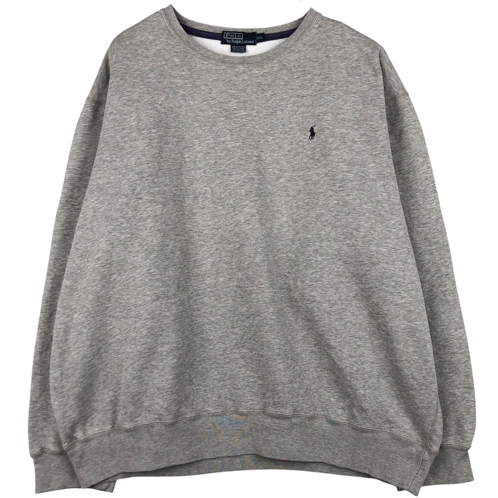 Ralph Lauren POLO by Ralph Lauren One Point Logo Sweatshirt Trainer Men's XXL cotton gray type Vintage Second Hand