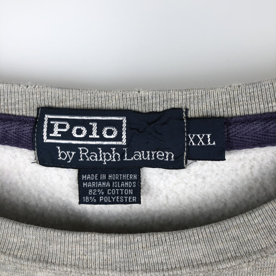 Ralph Lauren POLO by Ralph Lauren One Point Logo Sweatshirt Trainer Men's XXL cotton gray type Vintage Second Hand