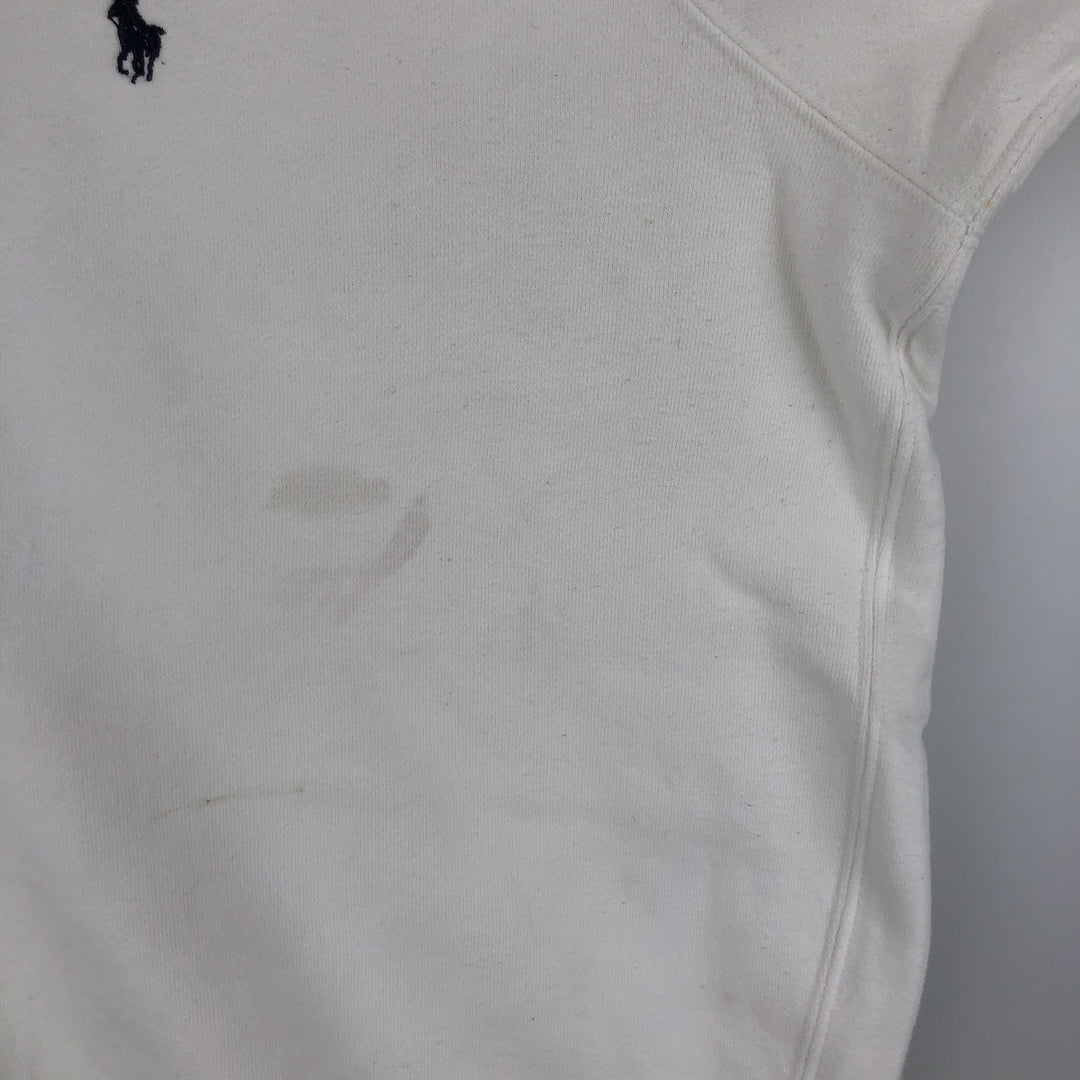 Ralph Lauren POLO by Ralph Lauren One Point Logo Sweatshirt Trainer Men's M size cotton white type Vintage Second Hand