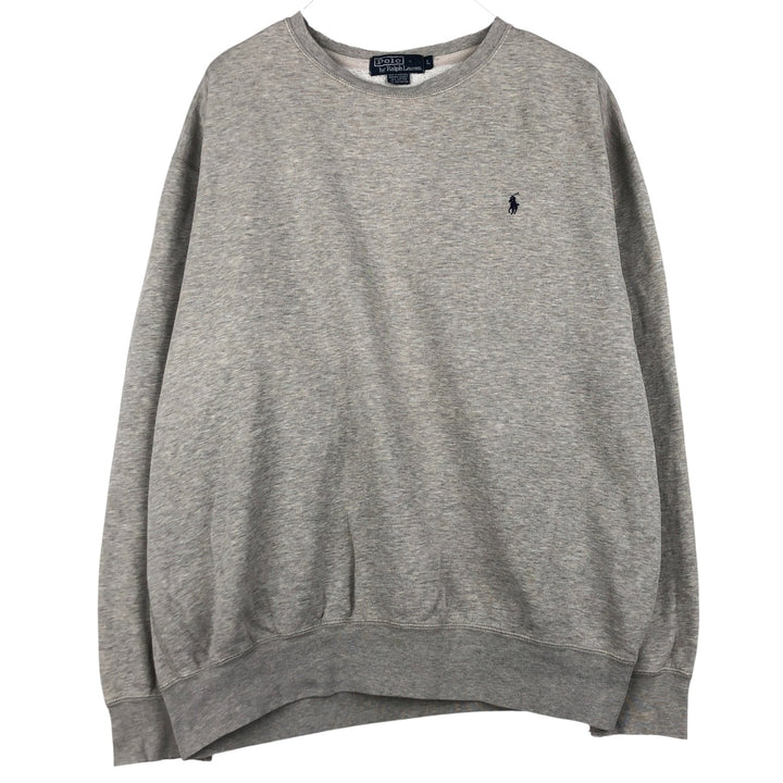 Ralph Lauren POLO by Ralph Lauren One Point Logo Sweatshirt Trainer Men's L size cotton gray type Vintage Second Hand