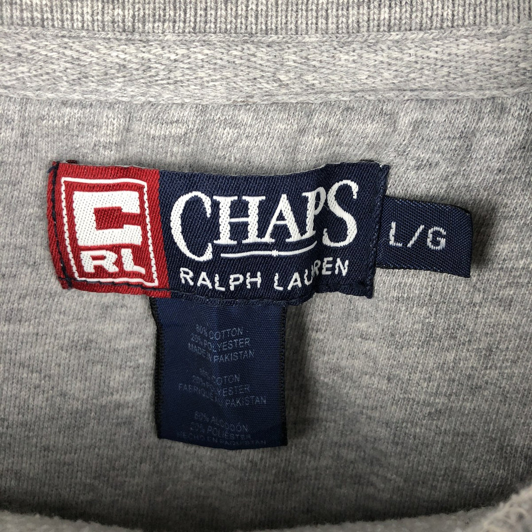 Ralph Lauren CHAPS Stars and Stripes Logo Sweatshirt, Men's Size L cotton gray type Vintage Second Hand