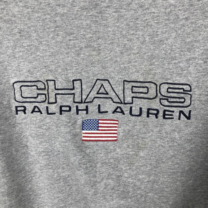 Ralph Lauren CHAPS Stars and Stripes Logo Sweatshirt, Men's Size L cotton gray type Vintage Second Hand