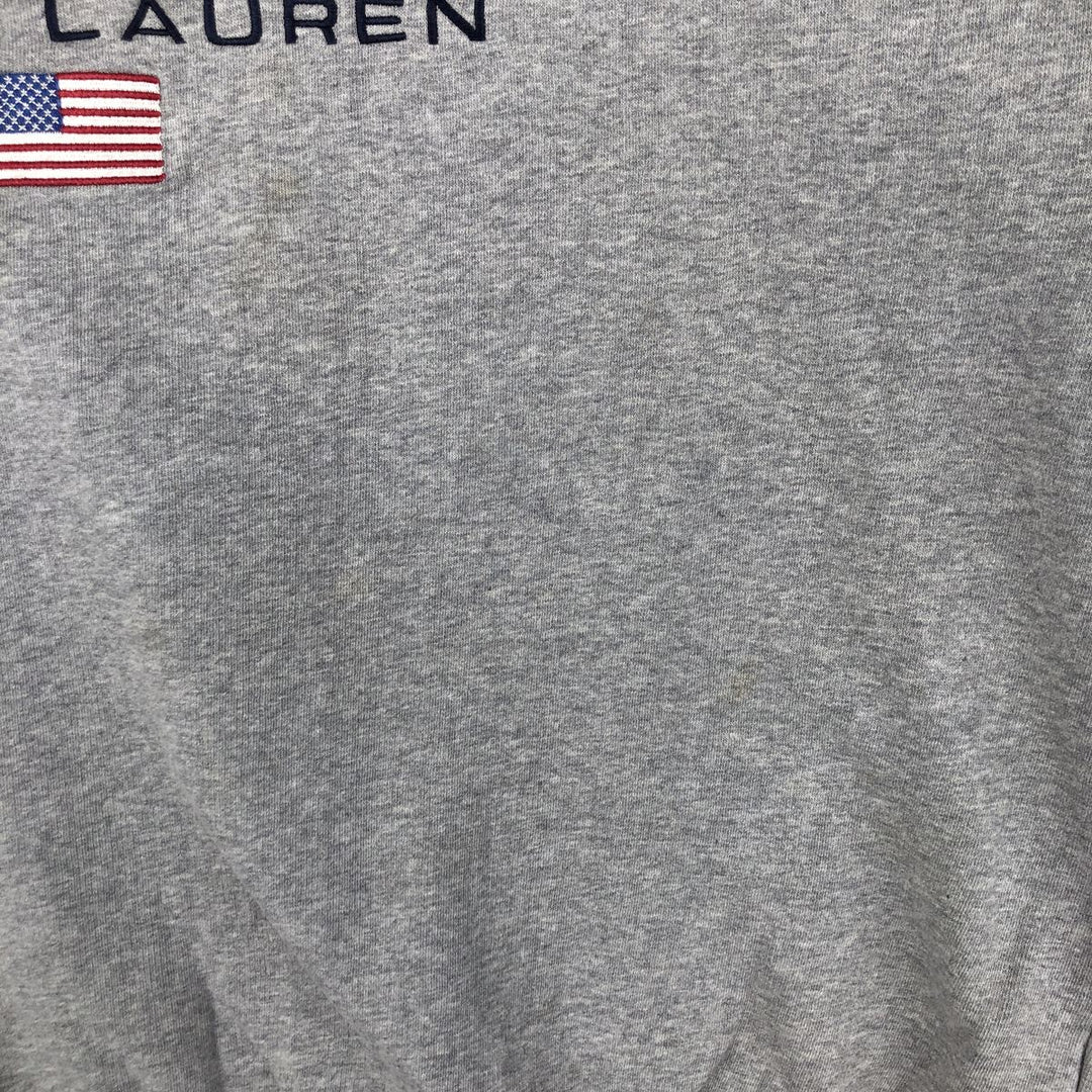 Ralph Lauren CHAPS Stars and Stripes Logo Sweatshirt, Men's Size L cotton gray type Vintage Second Hand