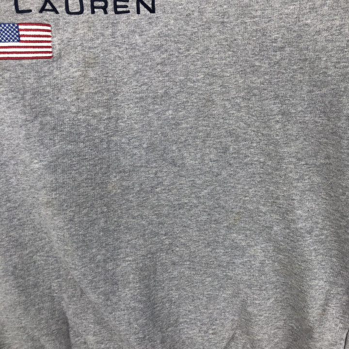 Ralph Lauren CHAPS Stars and Stripes Logo Sweatshirt, Men's Size L cotton gray type Vintage Second Hand