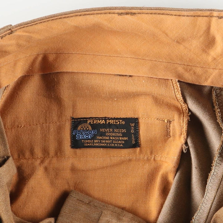 Vintage 1970'S Sears PUT ON SHOP flared slacks, women's size L (w30). unclear brown type Vintage Second Hand