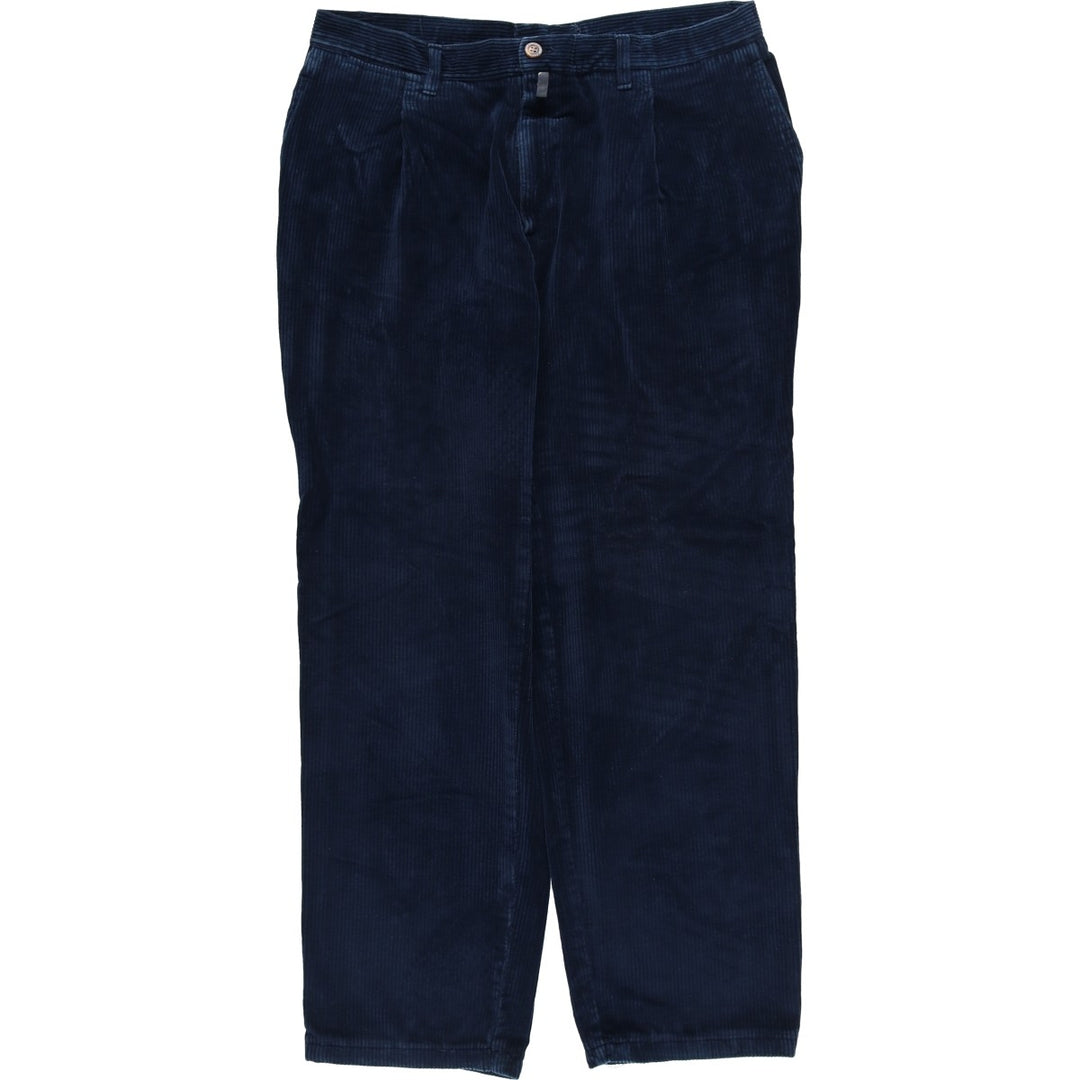 Barbour The Trouser Collection One-Tuck Corduroy Pants, Made in Spain, Men's Size 36 cotton navy blue type Vintage Second Hand