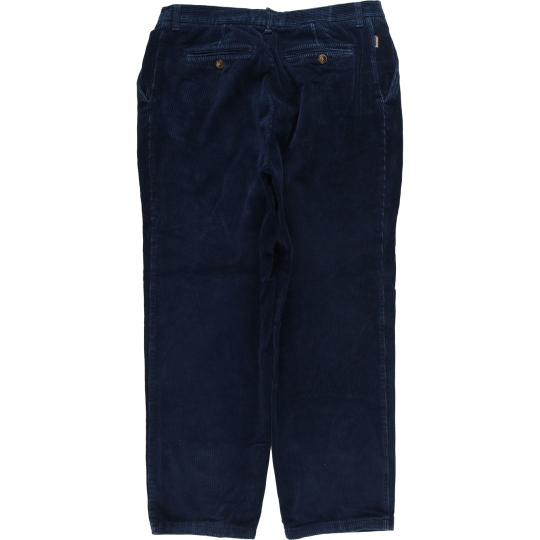 Barbour The Trouser Collection One-Tuck Corduroy Pants, Made in Spain, Men's Size 36 cotton navy blue type Vintage Second Hand