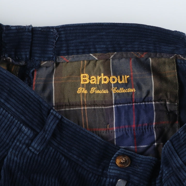 Barbour The Trouser Collection One-Tuck Corduroy Pants, Made in Spain, Men's Size 36 cotton navy blue type Vintage Second Hand