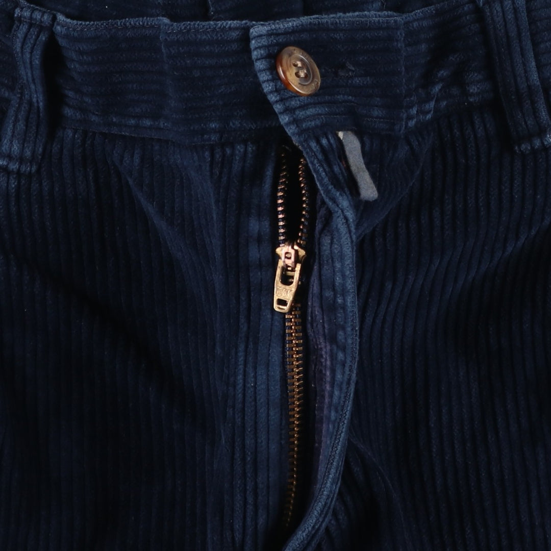 Barbour The Trouser Collection One-Tuck Corduroy Pants, Made in Spain, Men's Size 36 cotton navy blue type Vintage Second Hand